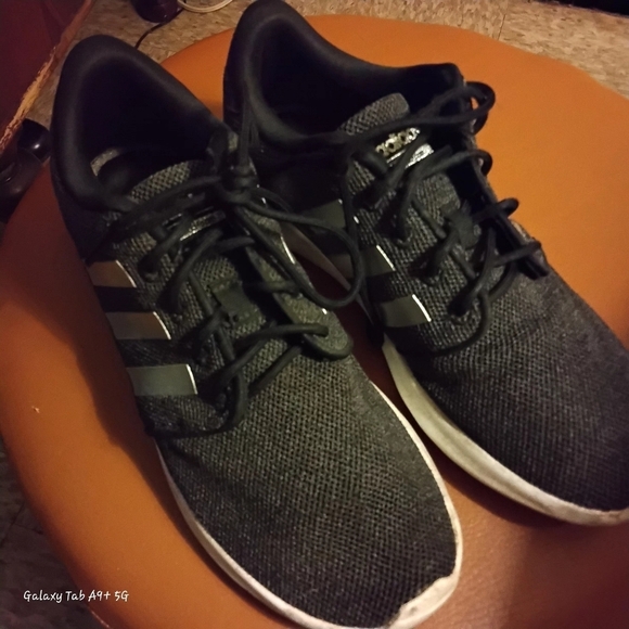 Adidas Women's Black/Silver Cloudfoam Black Laced Athletic Sneakers - Picture 3 of 8